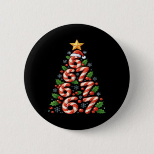 Chapa Redonda De 5 Cm 67 Árbol de Navidad Caña de Caramelo Divertido Fie