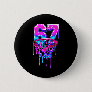 Chapa Redonda De 5 Cm 67 Baloncesto Goteo Seis Siete Divertido