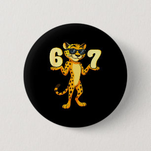 Chapa Redonda De 5 Cm 67 Cheetah Meme Seis Siete Manos Movimiento Niños 
