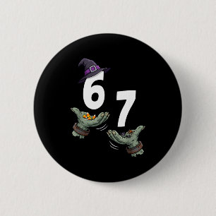 Chapa Redonda De 5 Cm 67 chicas de halloween bruja seis siete 6 7 meme t
