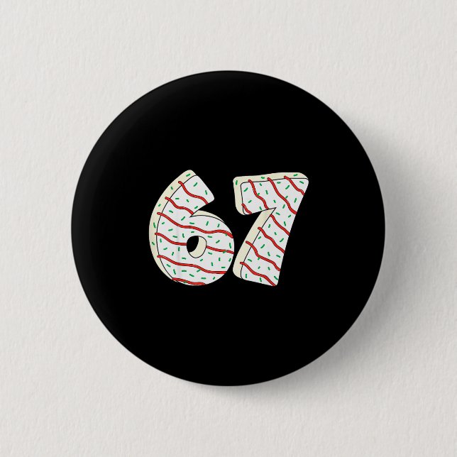 Chapa Redonda De 5 Cm 67 Christmas Tree Cakes Six Seven Funny Christmas  (Anverso)