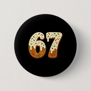 Chapa Redonda De 5 Cm 67 Fiesta Navideña 6 7 Meme Gen Alpha jerga atrás