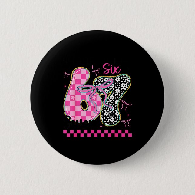 Chapa Redonda De 5 Cm 67 Funny Meme Filled With Hearts Six Seven Valenti (Anverso)