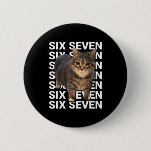Chapa Redonda De 5 Cm 67 Gato Divertido Seis Siete Meme Gen Z Alpha Humo