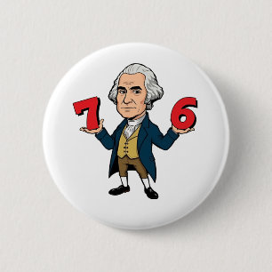 Chapa Redonda De 5 Cm 67 George Washington 7-6 Seis Siete Memes 67