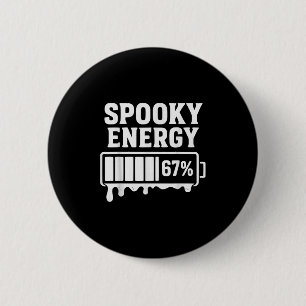 Chapa Redonda De 5 Cm 67 Halloween Energía Espeluznante Brainrot Meme Se