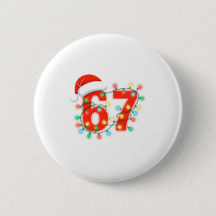 Chapa Redonda De 5 Cm 67 Luces de Navidad Meme Decir 6 7 Disfraz Xmas L