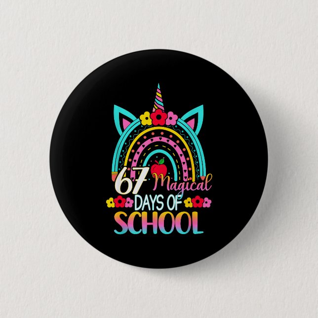 Chapa Redonda De 5 Cm 67 Magical Days Of School Meme Funny Student Teach (Anverso)