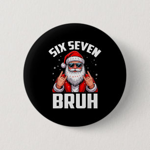 Chapa Redonda De 5 Cm 67 Meme 6 7 Divertido Navidad Santa Rock On Seis S
