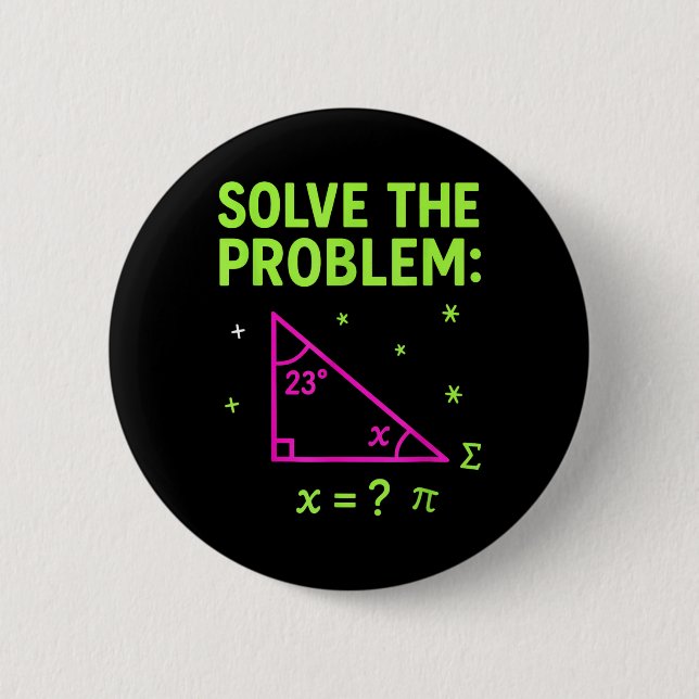 Chapa Redonda De 5 Cm 67 Meme de matemáticas Resuelve el problema Profes (Anverso)