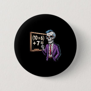 Chapa Redonda De 5 Cm 67 Meme del profesor de matemáticas Brainrot Seis