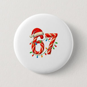 Chapa Redonda De 5 Cm 67 Meme Divertido De Navidad Seis Siete Luces De N