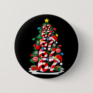 Chapa Redonda De 5 Cm 67 Meme Divertido Seis Siete Luces De Navidad Árbo