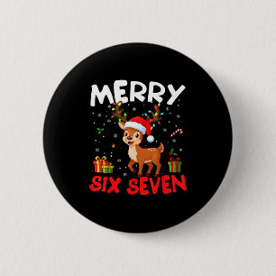 Chapa Redonda De 5 Cm 67 Meme Feliz Seis Siete Reno Divertida Navidad Mu