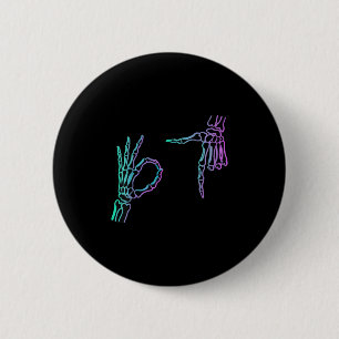 Chapa Redonda De 5 Cm 67 Meme Mano de Esqueleto 6 7 Halloween Seis Siete