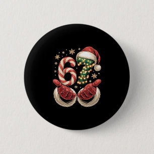 Chapa Redonda De 5 Cm 67 Meme Navidad Divertido 6 7 Gen Alpha jerga Sant