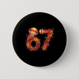 Chapa Redonda De 5 Cm 67 Meme Seis Siete 6 7 Humor Medusa Día de Acción