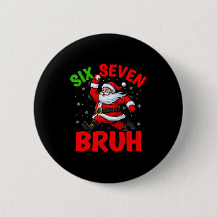 Chapa Redonda De 5 Cm 67 Meme Seis Siete Bruh Santa Béisbol Divertido Na