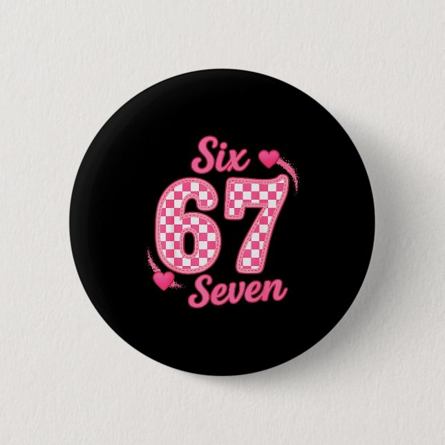 Chapa Redonda De 5 Cm 67 Meme Six Seven  (Anverso)