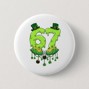 Chapa Redonda De 5 Cm 67 Meme Tréboles Seis Siete Tréboles 6-7 St Patri