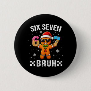 Chapa Redonda De 5 Cm 67 Navidad 6 7 Meme Hombre de Jengibre Xmas Pijama
