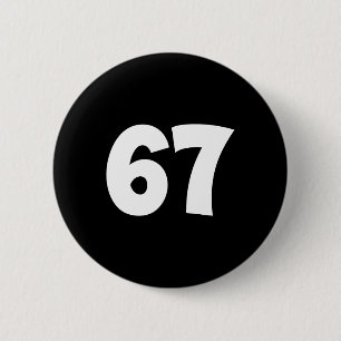 Chapa Redonda De 5 Cm 67 Número Sesenta y siete Meme Divertido Escuela A