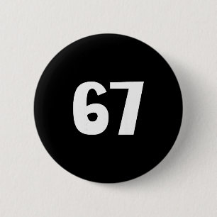 Chapa Redonda De 5 Cm 67 Número Sesenta y siete Meme Divertido Seis Siet