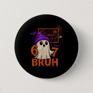 Chapa Redonda De 5 Cm 67 Profesor Fantasma de Halloween Seis Siete Meme 