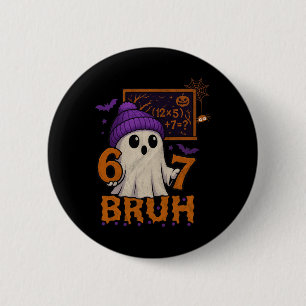 Chapa Redonda De 5 Cm 67 Profesor Fantasma de Halloween Seis Siete Meme