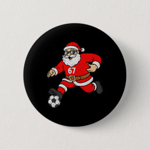 Chapa Redonda De 5 Cm 67 Santa del Fútbol Seis Siete Meme Navidad Deport