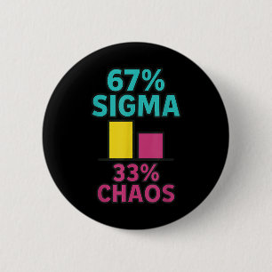 Chapa Redonda De 5 Cm 67% Sigma 33% Caos 67 Energía Aura Seis Siete Rizz