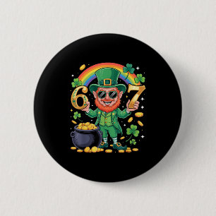 Chapa Redonda De 5 Cm 67 Six Seven Divertido 6 7 Meme Día de San Patrici