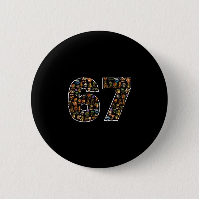 Chapa Redonda De 5 Cm 67 Six Seven Italian Brainrot Gen Alpha Meme  (Anverso)