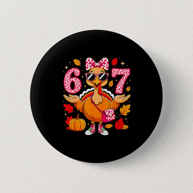 Chapa Redonda De 5 Cm 67 Thanksgiving Funny Turkey Thanksgiving 67 Turke (Anverso)