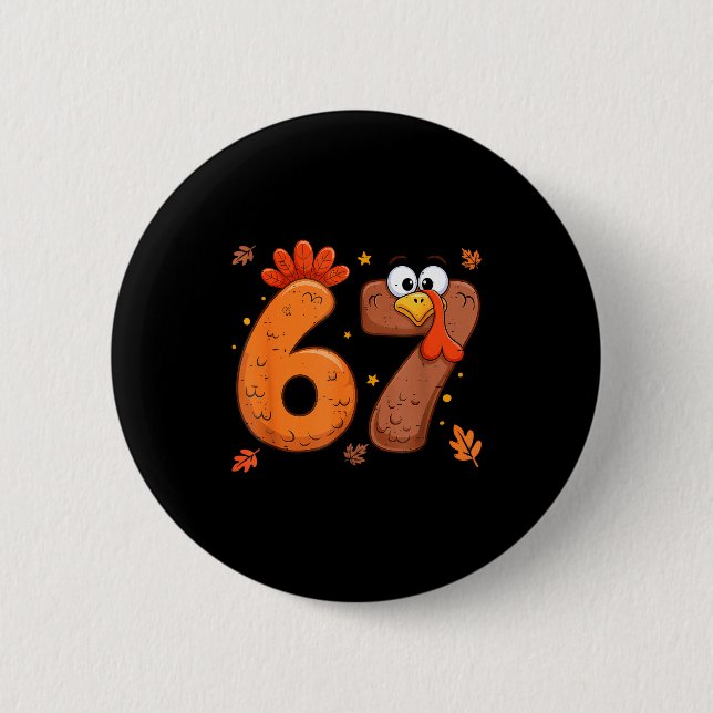 Chapa Redonda De 5 Cm 67 Thanksgiving Turkey Turkey  (Anverso)