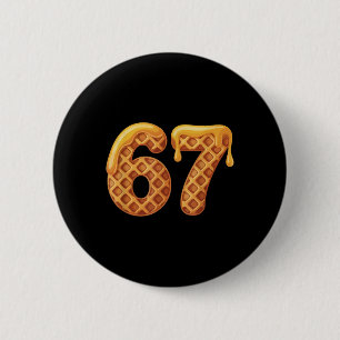 Chapa Redonda De 5 Cm 67 Waffles Meme Divertido Six Seven jerga 