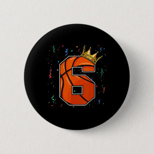 Chapa Redonda De 5 Cm 6.º cumpleaños Bysketbyll Gran Número Niño de 6 añ