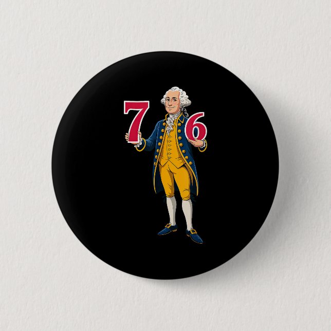Chapa Redonda De 5 Cm 6 7 7 6 George Washington Seis Siete  (Anverso)