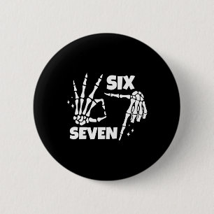 Chapa Redonda De 5 Cm 6 7 Meme Divertido Manos de Esqueleto Halloween Pa