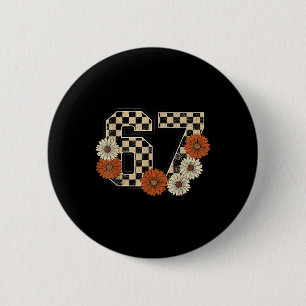 Chapa Redonda De 5 Cm 6 7 Retro otoño meme tablero de ajedrez camiseta e