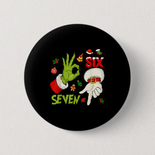 Chapa Redonda De 5 Cm 6 7 Seis Siete Mano Gen Z Alpha Meme Lenguaje Xmas