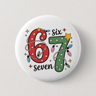 Chapa Redonda De 5 Cm 6 7 Seis Siete Mano Gen Z Alpha Meme Slang Navidad