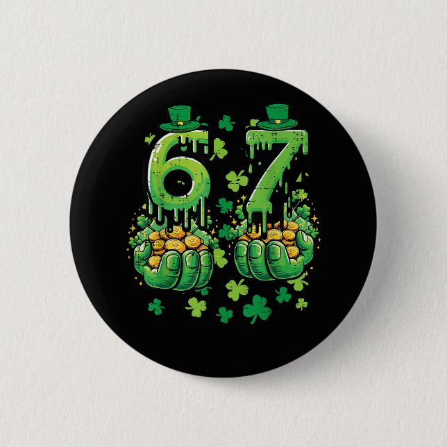 Chapa Redonda De 5 Cm 6 7 St Patricks Day (Anverso)