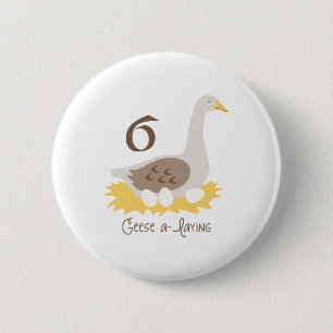 Chapa Redonda De 5 Cm 6 Geese A-Laying