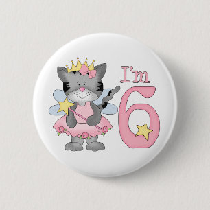 Chapa Redonda De 5 Cm 6to cumpleaños de princesa Kitty