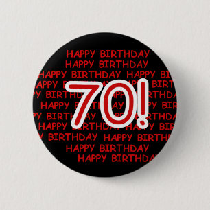 Chapa Redonda De 5 Cm 70.o cumpleaños feliz