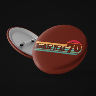 Chapa Redonda De 5 Cm 70 y Orgullosa insignia retro de vida