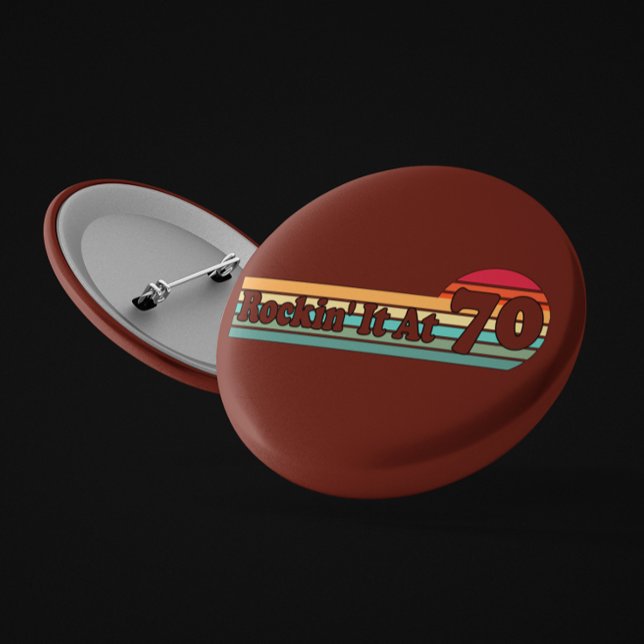 Chapa Redonda De 5 Cm 70 y Orgullosa insignia retro de vida (Subido por el creador)