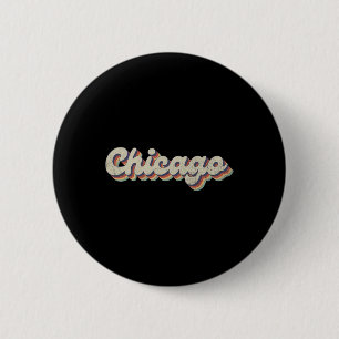 Chapa Redonda De 5 Cm 70's 80's Ciudad Usa - Vintage Chicago