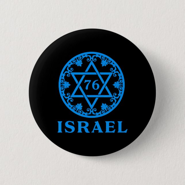 Chapa Redonda De 5 Cm 76 Cumpleaños Yom Ha'atzmaut Independence Da (Anverso)